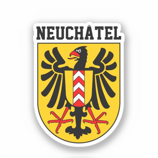 Neuchâtel Wappen, Schweiz Aufkleber (Vorderseite)
