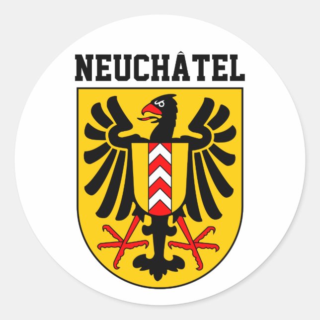 Neuchâtel Wappen, Schweiz Runder Aufkleber (Vorderseite)