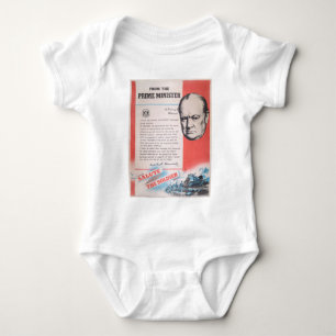 Neudruck des britischen Kriegsposters. Baby Strampler
