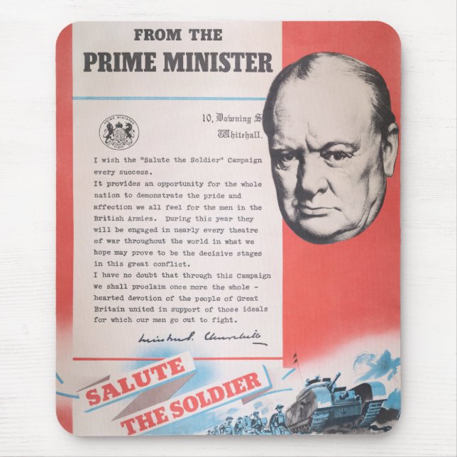 Neudruck des britischen Kriegsposters. Mousepad (Vorne)