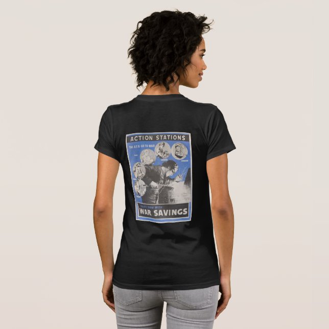 Neudruck des britischen Kriegsposters. T-Shirt (Schwarz voll)