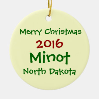 NEUE 2016 MINOT NORTH DAKOTA WEIHNACHTSverzierung Keramikornament
