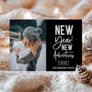 Neue Abenteuer Foto Weihnachtskarte Feiertagskarte