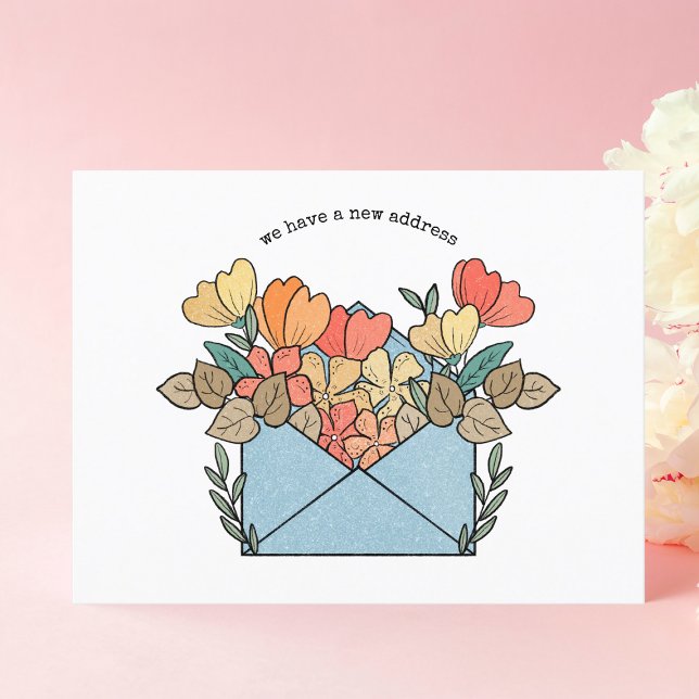 Neue Address-Blume Illustriert Postkarte (Von Creator hochgeladen)