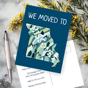 NEUE ADDRESS Moving Missouri Staat Illustrierte Ka Postkarte