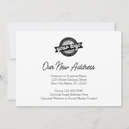Neue Adressänderung mit dem Firmenlogo Ankündigung