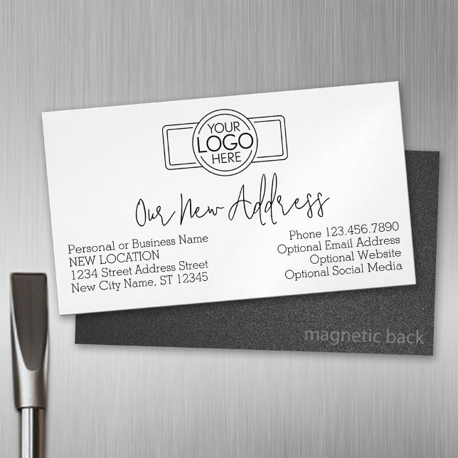Neue Adressänderung mit dem Firmenlogo Magnetische Visitenkarte (Custom Business Card Magnet)