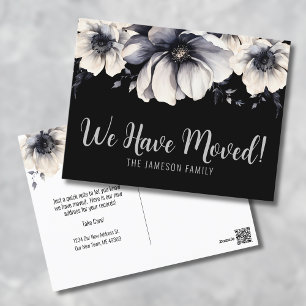 Neue Adresse Aquarell Blumen Umzugsankündigung Postkarte