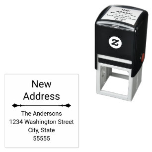 Neue Adresse Dekorative Linie Name & Rücksendeadre Permastempel