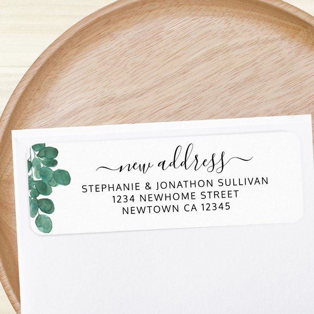Neue Adresse Eukalyptus Greenery Rücksendeadresse (Von Creator hochgeladen)