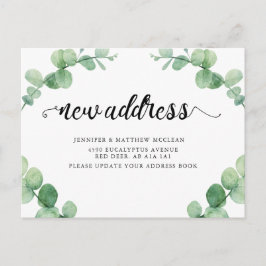 Neue Adresse Eukalyptus Leaf Botanische Kalligrafi Postkarte
