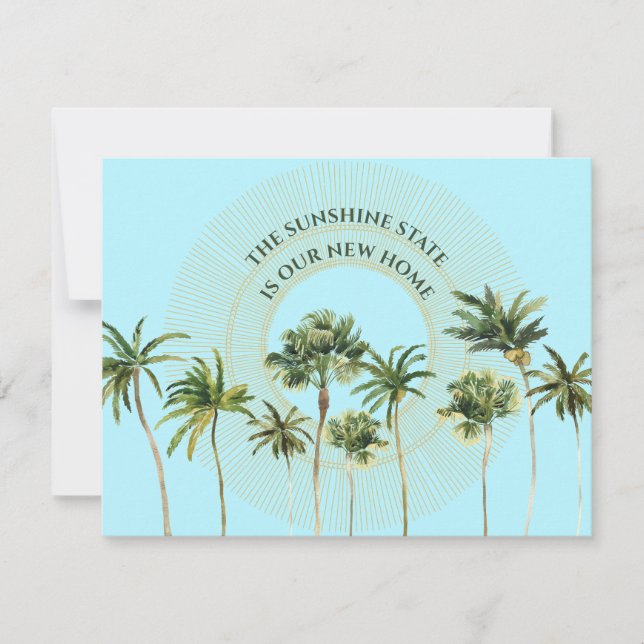 Neue Adresse Florida Palm Trees Moving Ankündigung (Vorderseite)