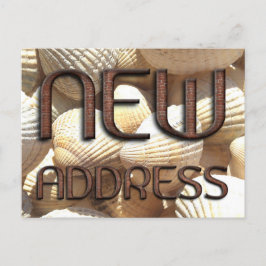 Neue Adresse Funny Stone Bricks Typografie Muschel Ankündigungspostkarte