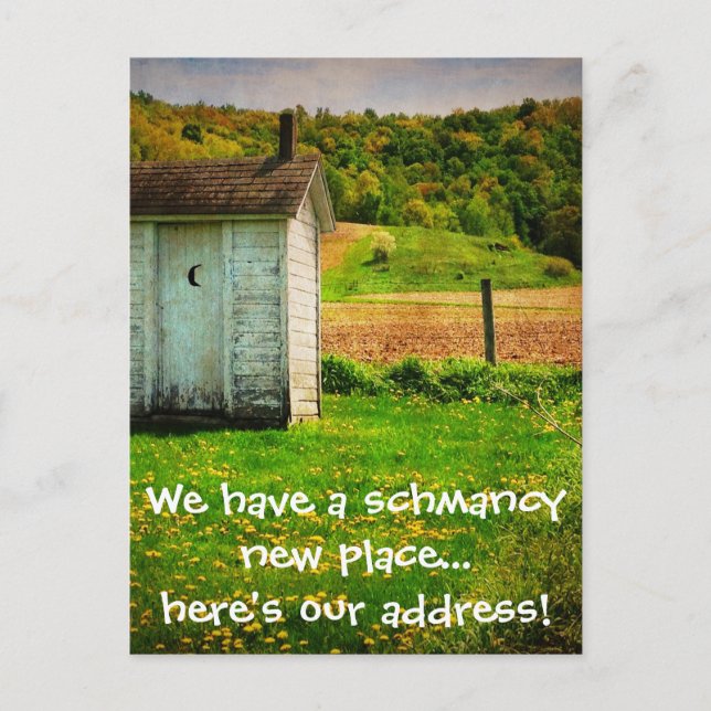 Neue Adresse Funny wir bewegt Ankündigungspostkarte (Vorderseite)