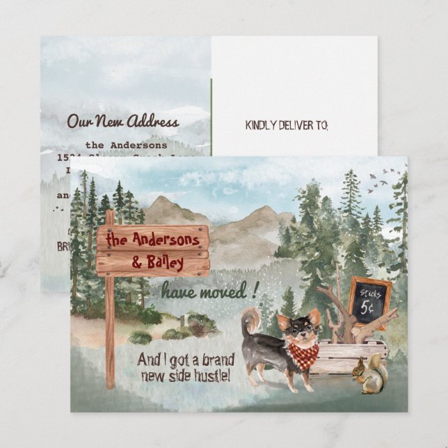 Neue Adresse für Chihuahua Pine Ankündigungspostkarte (Vorne/Hinten)