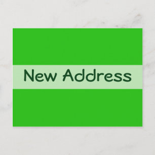neue Adresse grün Ankündigungspostkarte