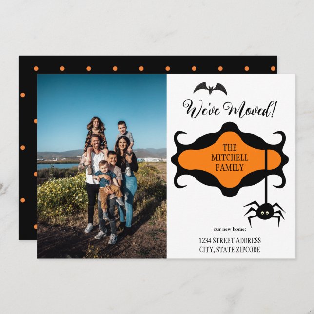 Neue Adresse hinzufügen Foto Halloween wir bewegt Ankündigung (Vorne/Hinten)