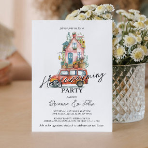 Neue Adresse I Car Moving Zuhause House Erwärmung  Einladung