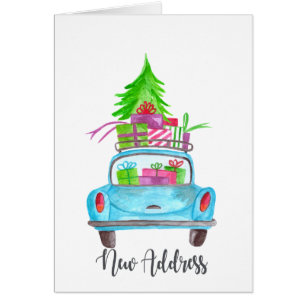 Neue Adresse Klassischer Weihnachtswagen