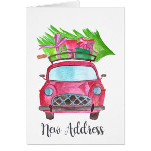 Neue Adresse Klassischer Weihnachtswagen