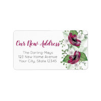 Neue Adresse Magenta Wasserfarbenfloral Custom