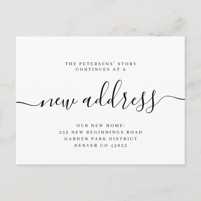 Neue Adresse modern wir bewegen sich Ankündigungspostkarte (Vorderseite)