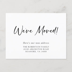 Neue Adresse Moderne Kalligrafie-Ankündigung Ankündigungspostkarte