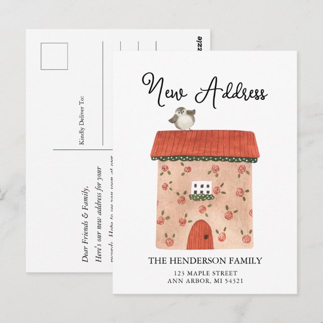 Neue Adresse Neue Zuhause-Bewegung Ankündigung Pos Postkarte (Vorne/Hinten)