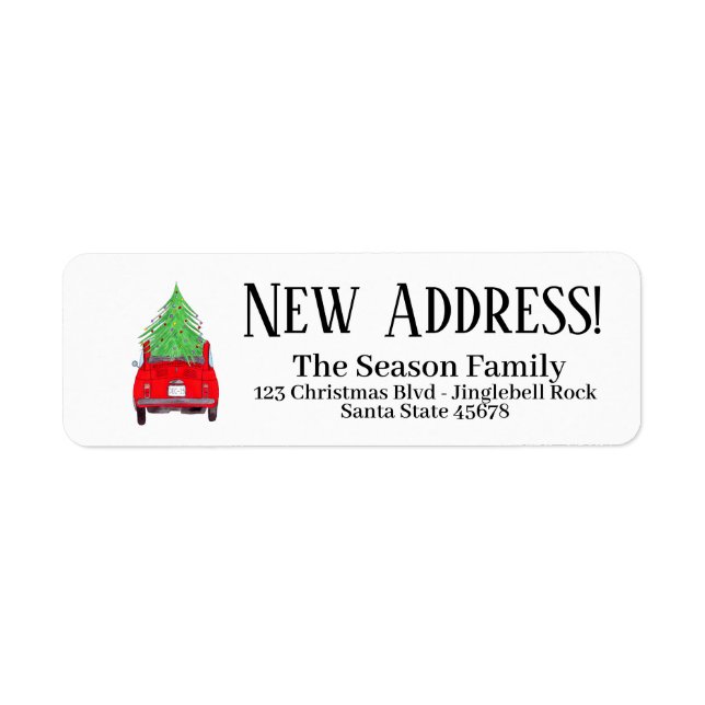 Neue Adresse Red Car mit Weihnachtsbaum (Vorne)