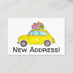 Neue Adresse Retro Fiat 500 Weihnachtsgeschenke Visitenkarte