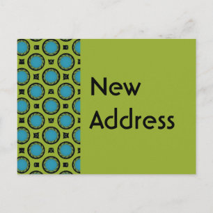 Neue Adresse Türkis Green Ankündigungspostkarte
