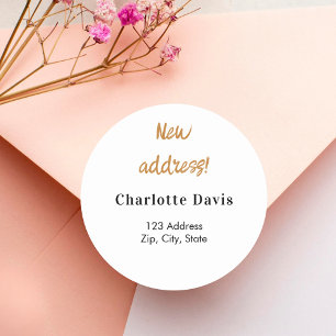 Neue Adresse übertragen Runder Aufkleber