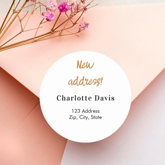 Neue Adresse übertragen Runder Aufkleber (Von Creator hochgeladen)