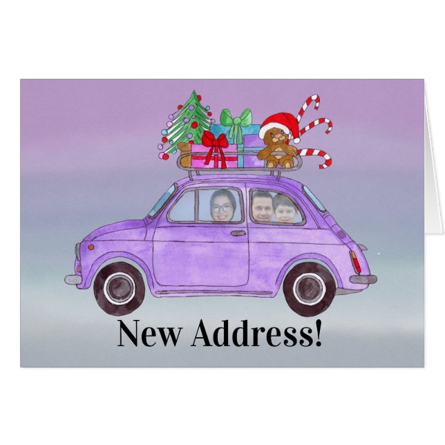 Neue Adresse Weihnachtswagen personalisierbare Fot (Vorderseite (Horizontal))