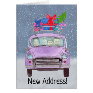 Neue Adresse Weihnachtswagen personalisierbare Fot