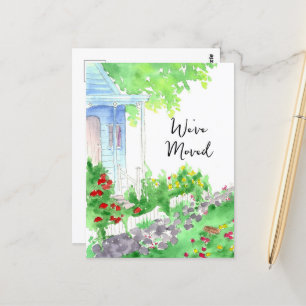 Neue Adresse Wir haben das Haus der Hütte verlegt Postkarte