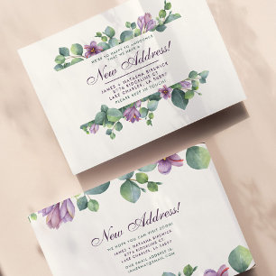 Neue Adresse Wir haben den botanischen Eukalyptus Mitteilungskarte