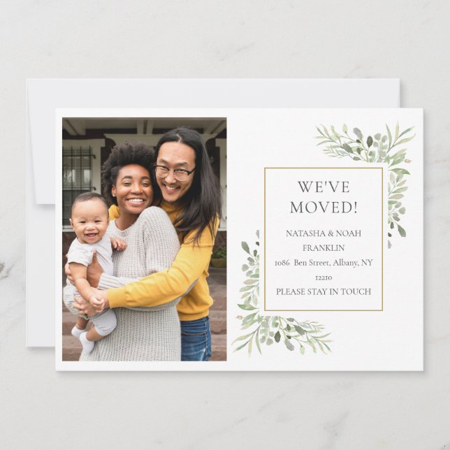 Neue Adressenänderung, die wir übertragen haben Fo Ankündigung (Vorderseite)