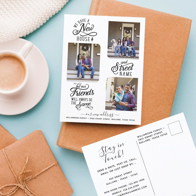 Neue Adressenänderung Wir haben das Foto verschobe Ankündigungspostkarte (New Change of Address We've Moved Photo Moving Announcement Postcard)
