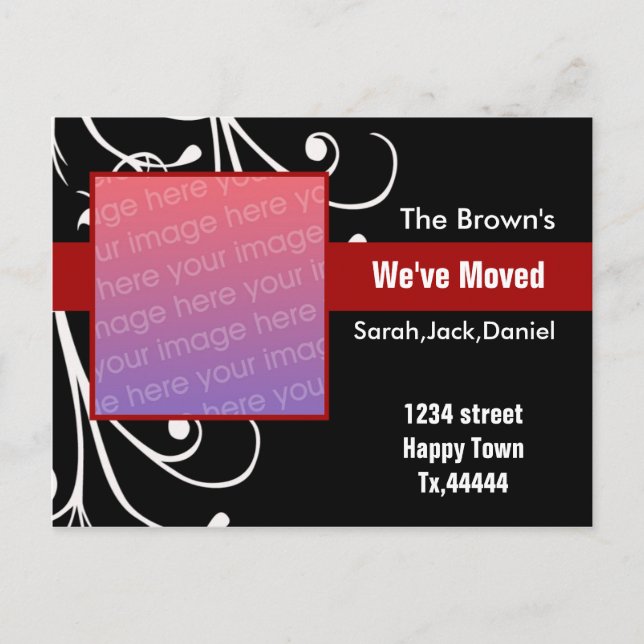 Neue Adressenpostkarte Ankündigungspostkarte (Vorderseite)