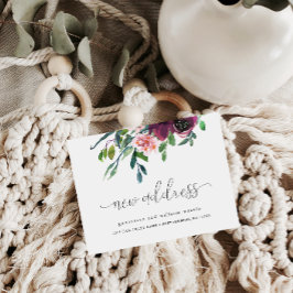 Neue Adresskalligrafie Änderung der Adressenversch Ankündigungspostkarte