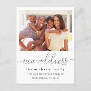 Neue Adresskalligrafie Foto Adressänderung Ankündigungspostkarte