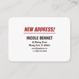 Neue Adresskarte mit Retro-Gebäude in Rot und Schw Begleitkarte