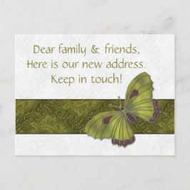 Neue Adresskarten Gäste Butterfly Brocade grün Ankündigungspostkarte