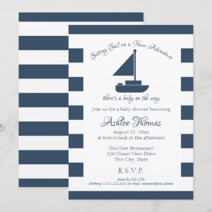 Neue Adventure Nautical Sailboat Dusche Einladung