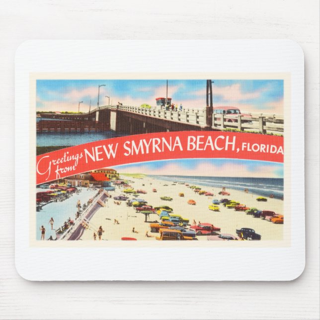 Neue alte Reise-Andenken Smyrna Strand-Floridas FL Mousepad (Vorne)