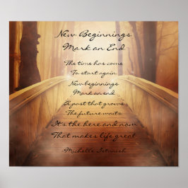 Neue Anfänge Mark an End ~ Fantasy Forest Gedicht Poster