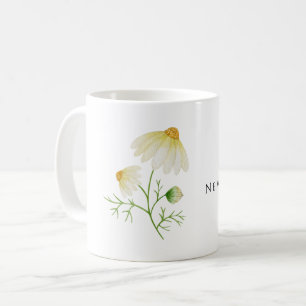Neue Anfänge Minimalistische botanische Daisy Blum Kaffeetasse