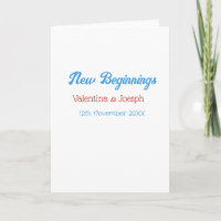 neue Anfänge Paar Hochzeit Name Datum blau retro