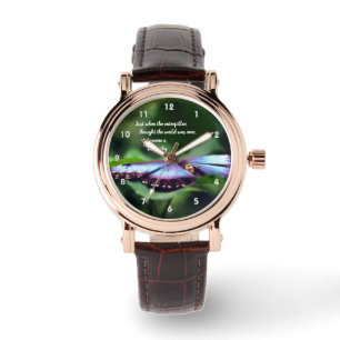 Neue Anfänge Schmetterling Inspiration Zitat Armbanduhr